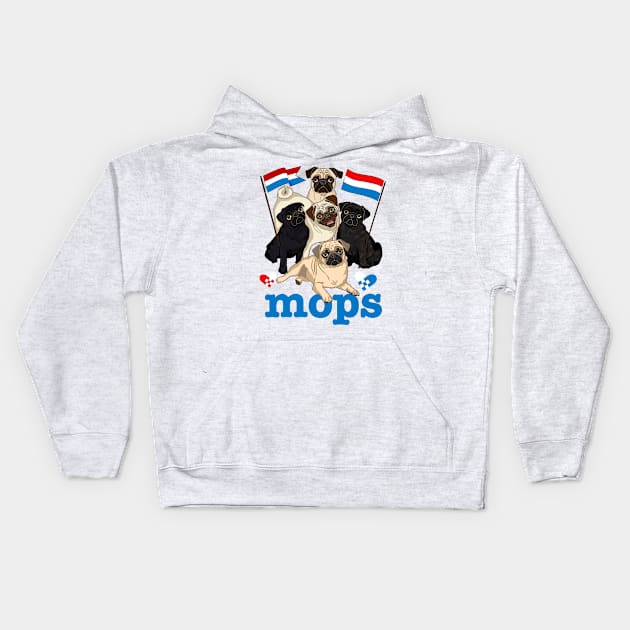 MOPS! Luxembourgish edition! Kids Hoodie by FivePugs